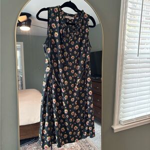 LOFT Shift Dress with Multicolor Floral Pattern